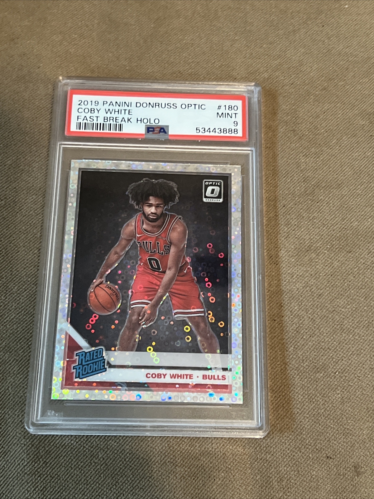 2019 Panini Donruss Optic Coby White Fast Break Holo PSA Mint 9 #180
