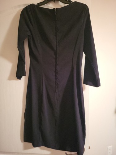VTG 90s MINI DRESS XOXO BodyCoN Black RETRO Sexy 3/4 sleeve boat neck USA made - Picture 4 of 5