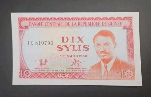 GUINEA P-23a 10 Sylis 1980 UNC