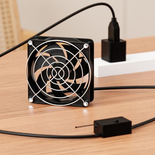 8cm USB Cooling Fan Adjustable Thermostat with 3 Speed Temperature Control - Afbeelding 2 van 10