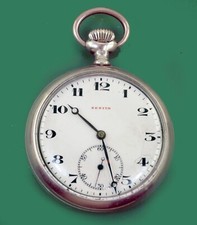 Vintage 1916 Zenith Pocket Watch Open Face Stainless Still Military Type