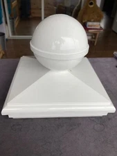 Ball Dome Plastic PVC White Vinyl Cap for 5”x 5” Fence Post Tops New