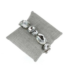 Pack of 2 Jewellery Bracelet Bangle Watch Display Pillows Grey Linen 4 x 4 Inch