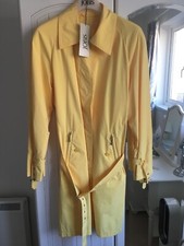 Jobis Lightweight Yellow Trench Coat Raincoat Eu 42 Uk 16