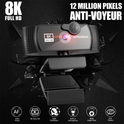 8K Webcam 4K1080P Full HD Web Camera Auto Focus with Microphone USB Plug Web Cam