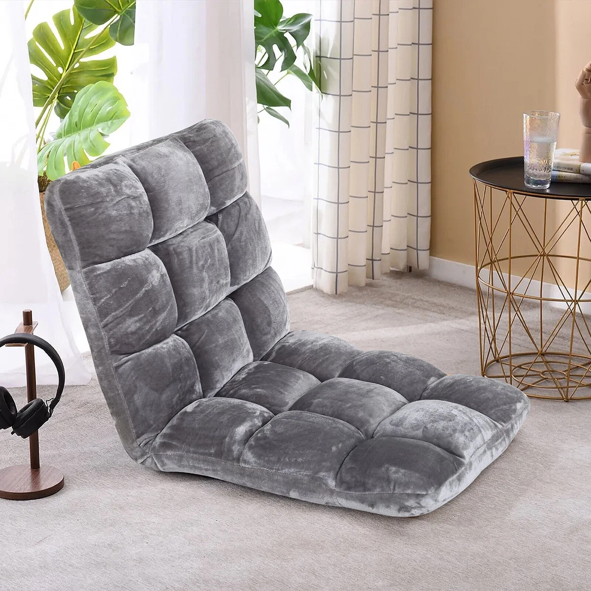 Floor Gaming Chair with Adjustable Back Floor Seating Reading Chair Recliner