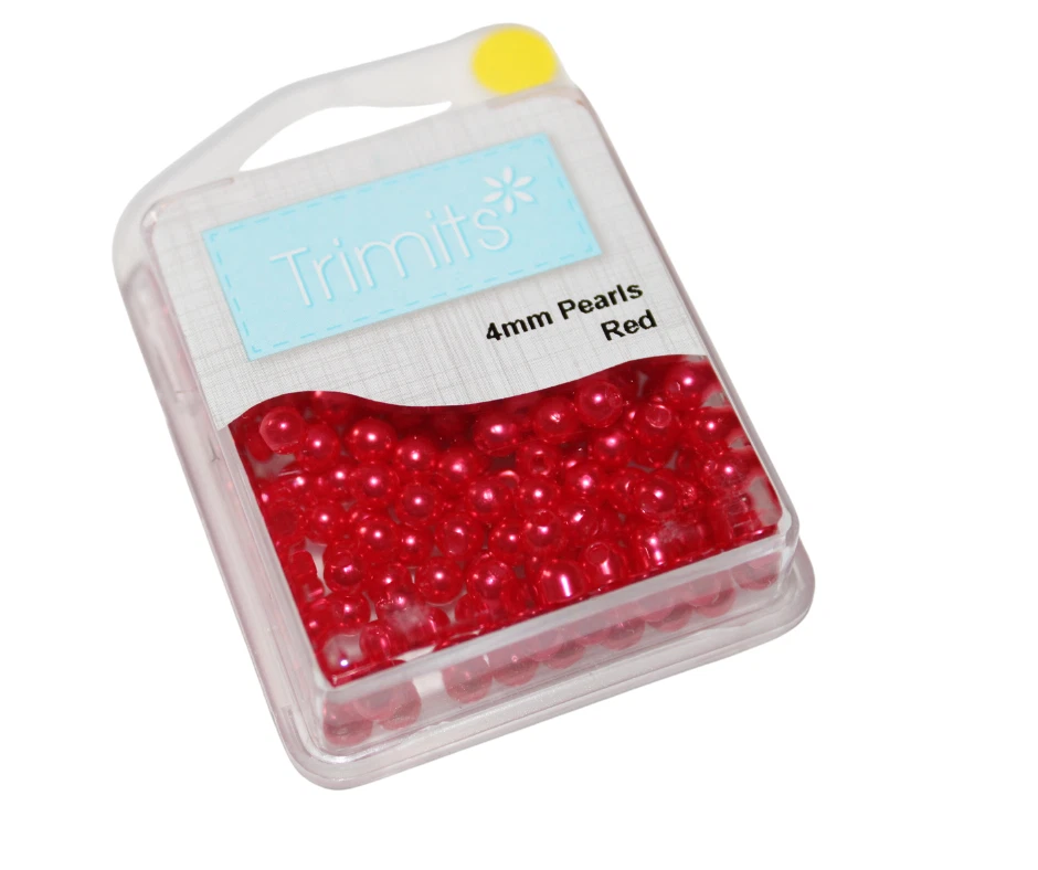 TRIMITS Cuentas recortadas 4 mm perlas rojas fabricación de joyas