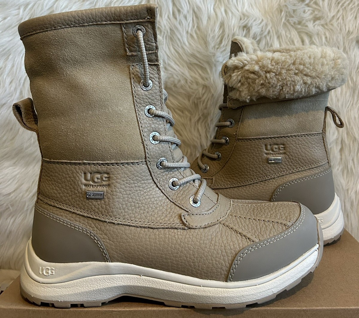 UGG ADIRONDACK III MUSTARD SEED LEATHER WATERPROOF SNOW BOOTS WOMENS SIZE