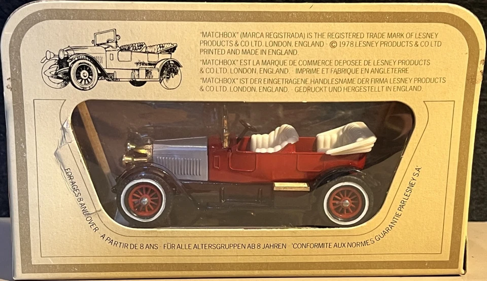 Matchbox Lesney Models of Yesteryear 1914 Prince Henry Vauxhall Die Cast Car Box - Image 2 of 2