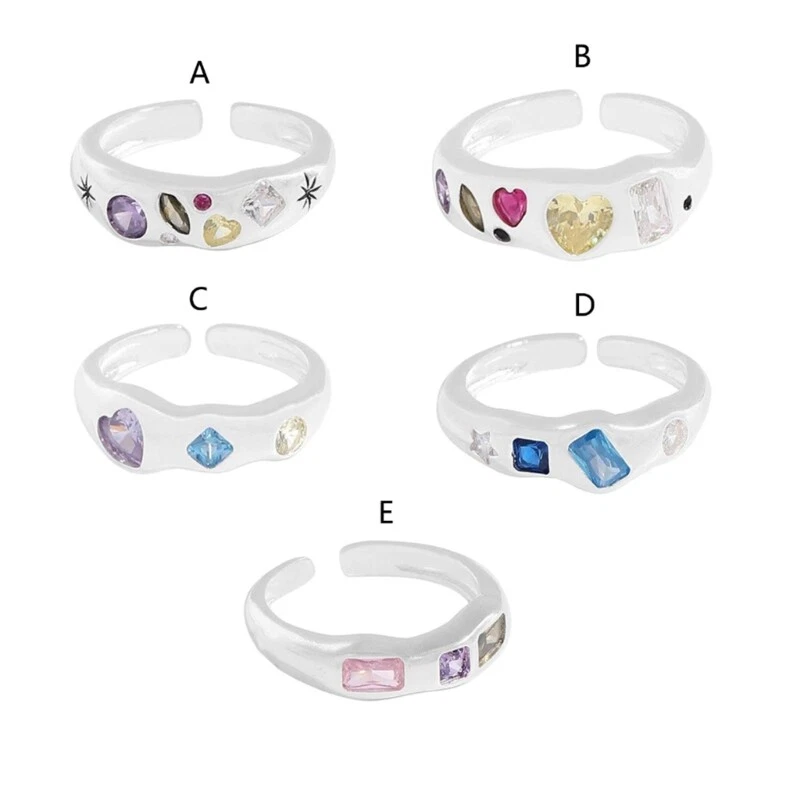 Fashion Open Inlaid Zircon Anniversary Statement Rings Jewelry eBay