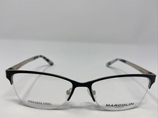MARCOLIN EYEGLASSES FRAME MA5001 005 54-16-140 BLACK/SILVER HALF RIM MR22