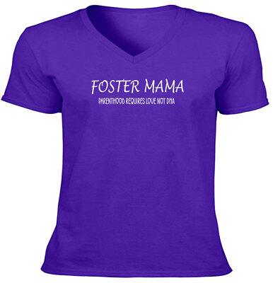 Foster Mama Tee Vneck T-Shirt Foster Care Adoption Mother's Day Fostering Love
