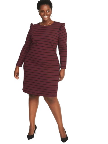 Old Navy Womens Sz L Long Sleeve Knee Length Dress Solid Dark Blue | eBay