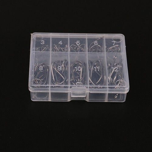100pcs/set mixed size #3~12 high carbon steel carp hole fishing hooks pack N_ Q6 - Photo 9/11