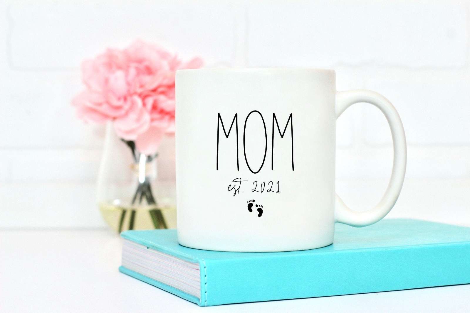 Mom Est. Taza 2021 nueva mamá taza de café regalo para nueva mamá mamá para ser regalo nueva mamá