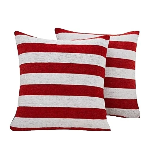 Almohadas de Decoración para el Hogar Patriótico rayas de chenilla