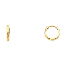 Ioka - 14K Gold 2mm Thickness Huggies Hinged Earrings