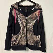 Bushmaster Women's Light Jacket Camo Hood Pink Drawstring Size XL Preowned GUC