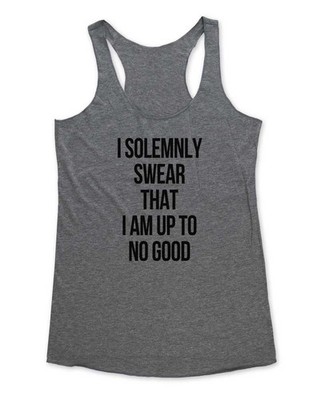 I Solemnly Swear That I Am Up to No Good -  workout Tri-Blend Racerback Tank Top