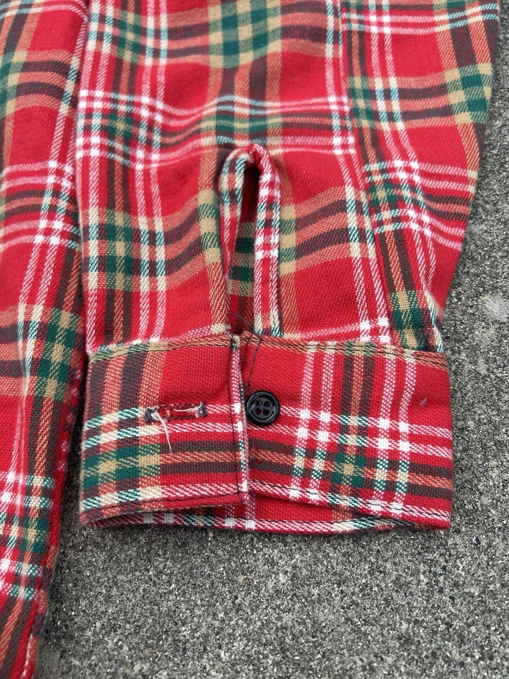 Vintage 70s Five Brother Union Made In USA Plaid Flannel Button Down Shirt 3XL - Image 2 of 4