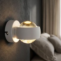 Led Wandleuchte Wandlampe Wohnzimmerlampe Up & Down Weiß Metall Glas Warmweiß