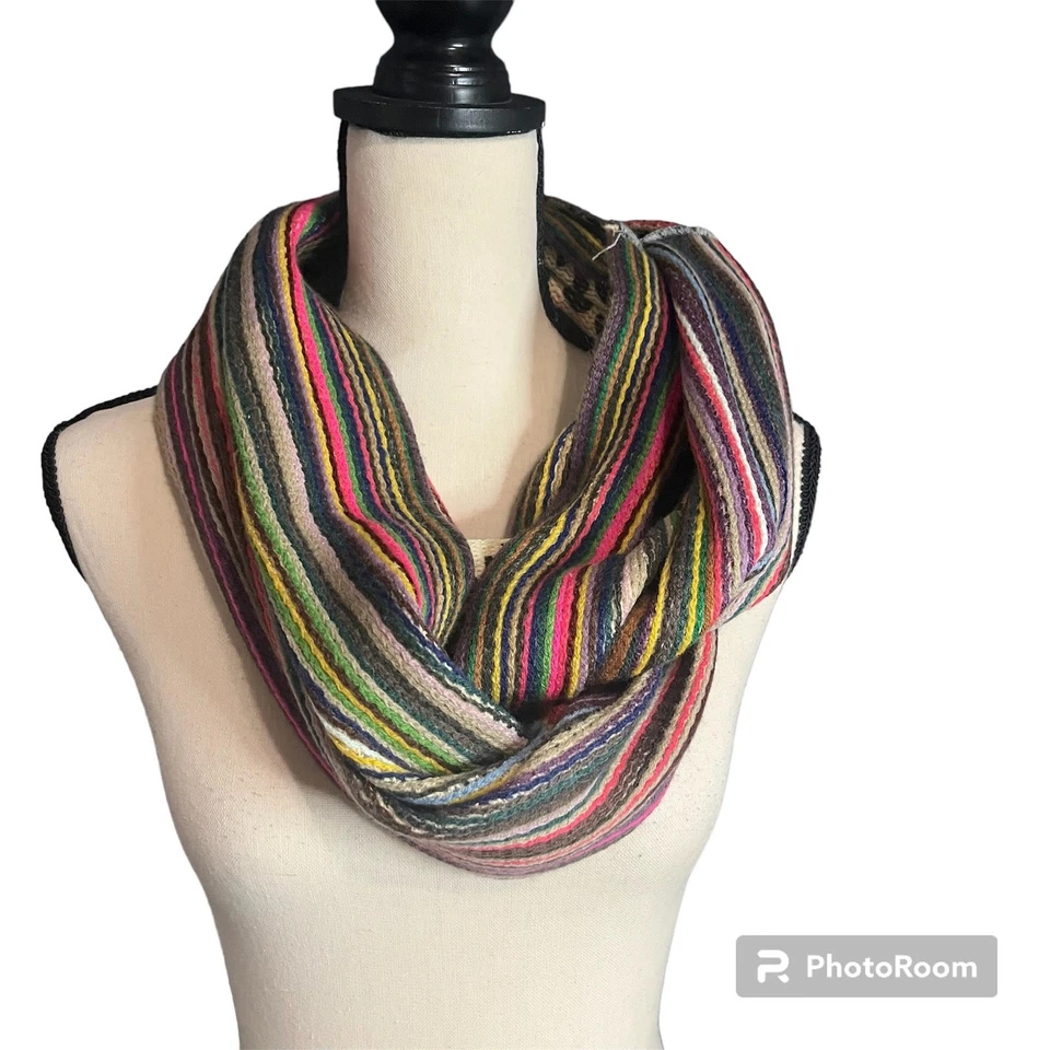 Bufanda D&Y | Bufanda infinita reversible de leopardo o rayas coloridas para mujer Foto 2 de 4