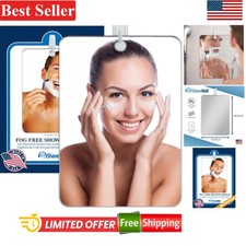 Fogless Shaving Mirror   Durable 11.63" x 7.13" with Removable Adhesive Hook