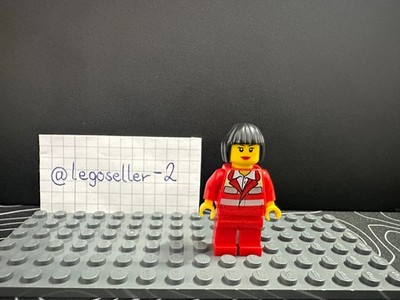 LEGO City Paramedic - Female Black Bob Cut Hair Minifigur cty0271 Neuwertig