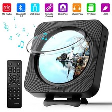 CD Player Tragbar mit Bluetooth HiFi Lautsprecher Fernbedienung FM-Radio AUX/USB