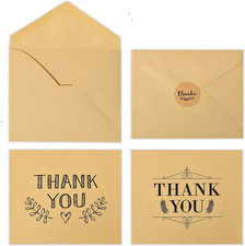 36-Pack Thank You Cards with Kraft Envelopes Stickers, 3.9x5, 6 Elegant Design