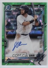 2021 Bowman Chrome Prospect HTA Green Atomic Refractor 96/99 JD Orr Auto 0n64