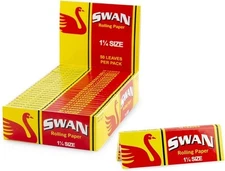Swan Rolling Paper - 1 1/4 Size - 25 Count Bulk Display Pack