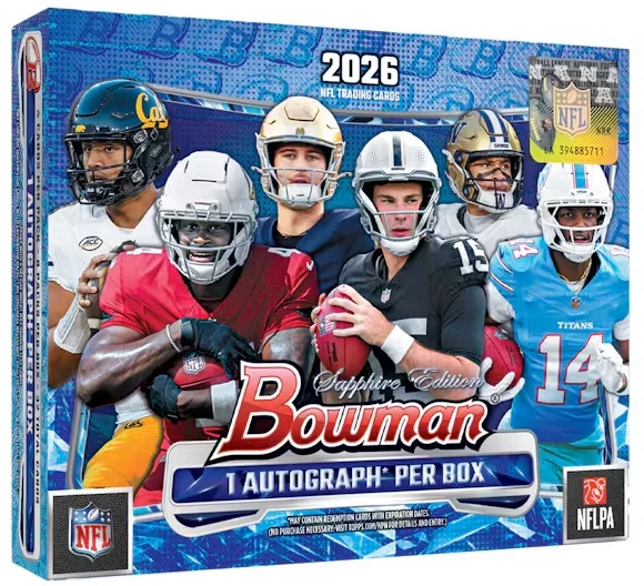 NFL PYT #975 - HALF CASE (5x BOXES) OF 2026 BOWMAN FOOTBALL SAPPHIER EDITION