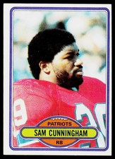 Sam Cunningham, 1980 Topps, #119, New England Patriots,