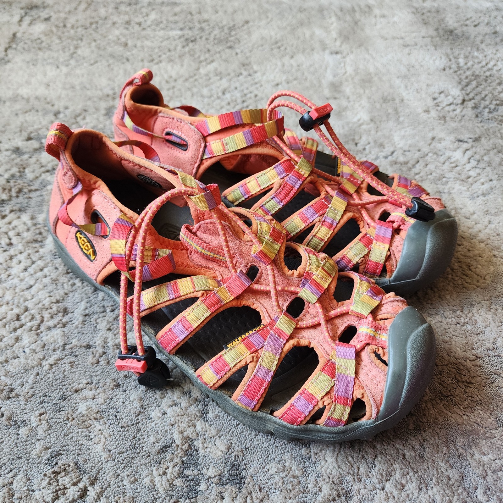 Sandali Keen Giovanili 4 Sussurri Raya Pescatore Rosa Tessuto Coulisse