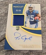 2019 Immaculate Parris Campbell rookie jersey patch on card autograph 35/99 COLT. rookie card picture