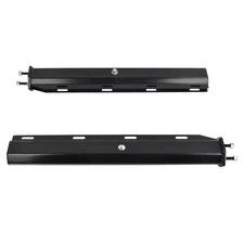 30 Inch Straight Angled 2-1/2 Inch Bolt Pattern Black Mud Flap Hanger Set