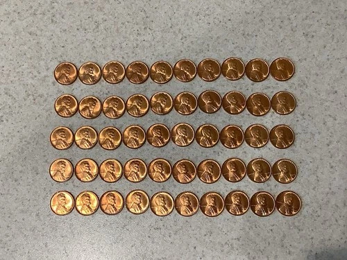 1945 Lincoln Wheat Penny Cent - BU Roll