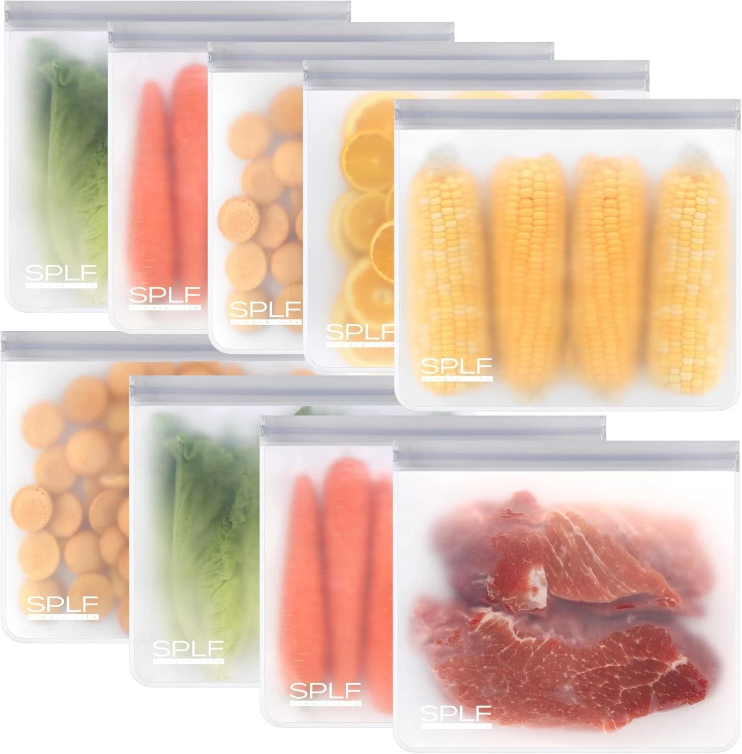 9 Pack Reusable Gallon Freezer Bags