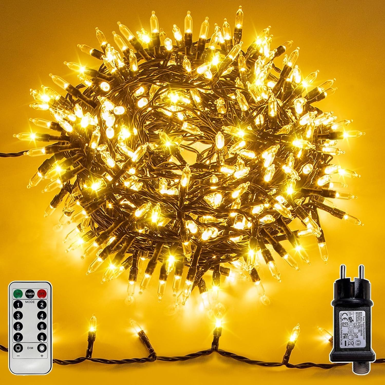 Luci da Esterno 30 Metri 300 LED Bianco Caldo per Giardino e Feste