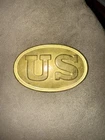 Antique Civil War Brass Belt Buckle Oval Design