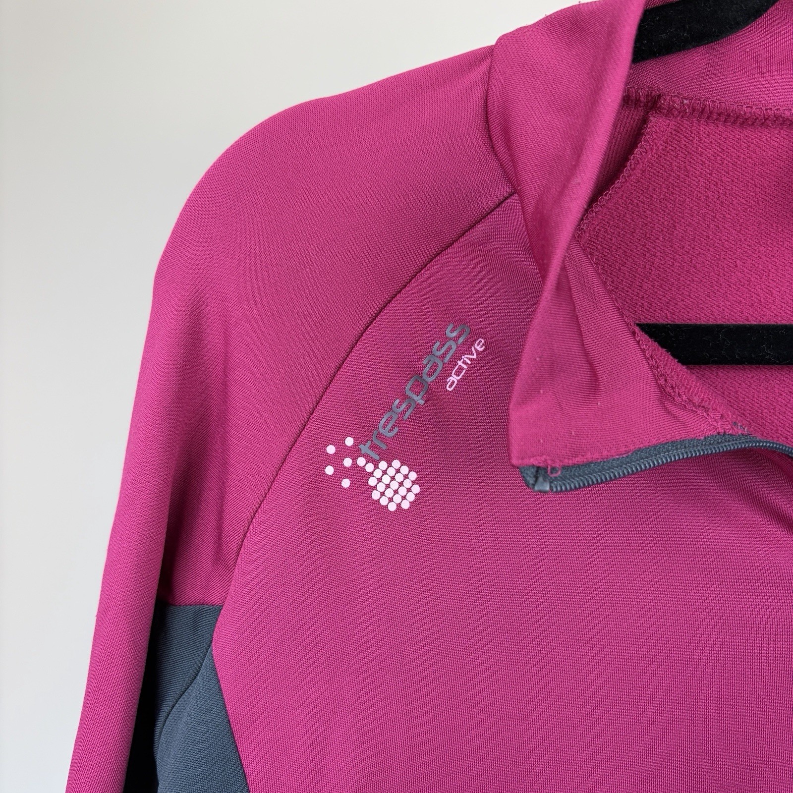 Trespass Active Hot Pink Magenta & Grey Half-Zip Pullover Size Large image 2