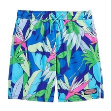 Vineyard Vines Boys Chappy Swim Trunks Tropical Print Large 7" EUC