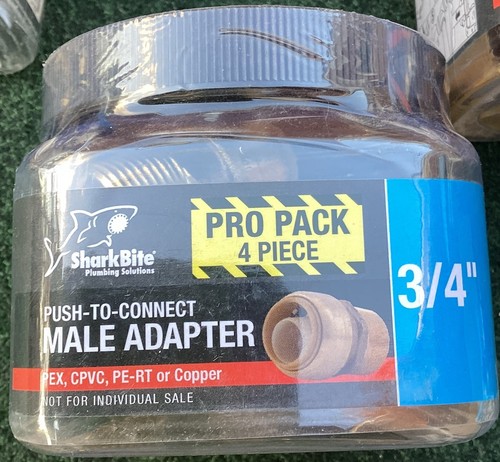 SharkBite Push-to-Connect Male Adapter Fitting Brass 3/4" 4 Pack U134LFJ4