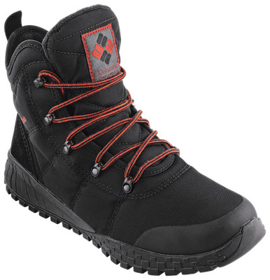 Columbia Fairbanks Omni-Heat Waterproof Mid Hiking Boots for Men - Black/Rusty -