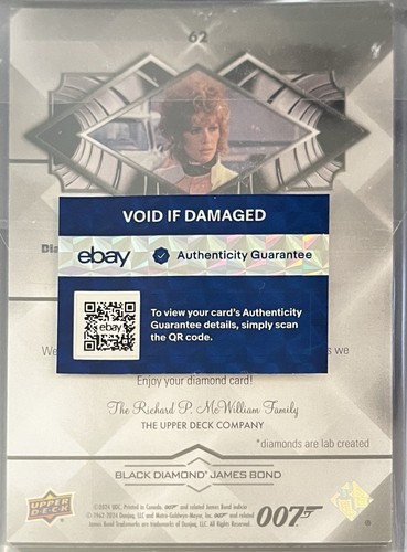 RARE JAMES BOND (07/25) JILL ST JOHN DOUBLE DIAMOND RELIC BLACK Ebay 1/1 PSA COA - Picture 2 of 3
