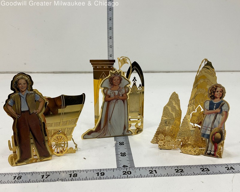 Danbury Mint Gold Multicolor Shirley Temple Collectible Ornaments Set Of 3