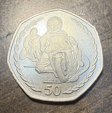 1996 Isle Of Man Motorcycle 50 Pence 