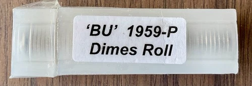 1959 Roosevelt Silver Dime 50-Coin Roll BU Philadelphia Mint