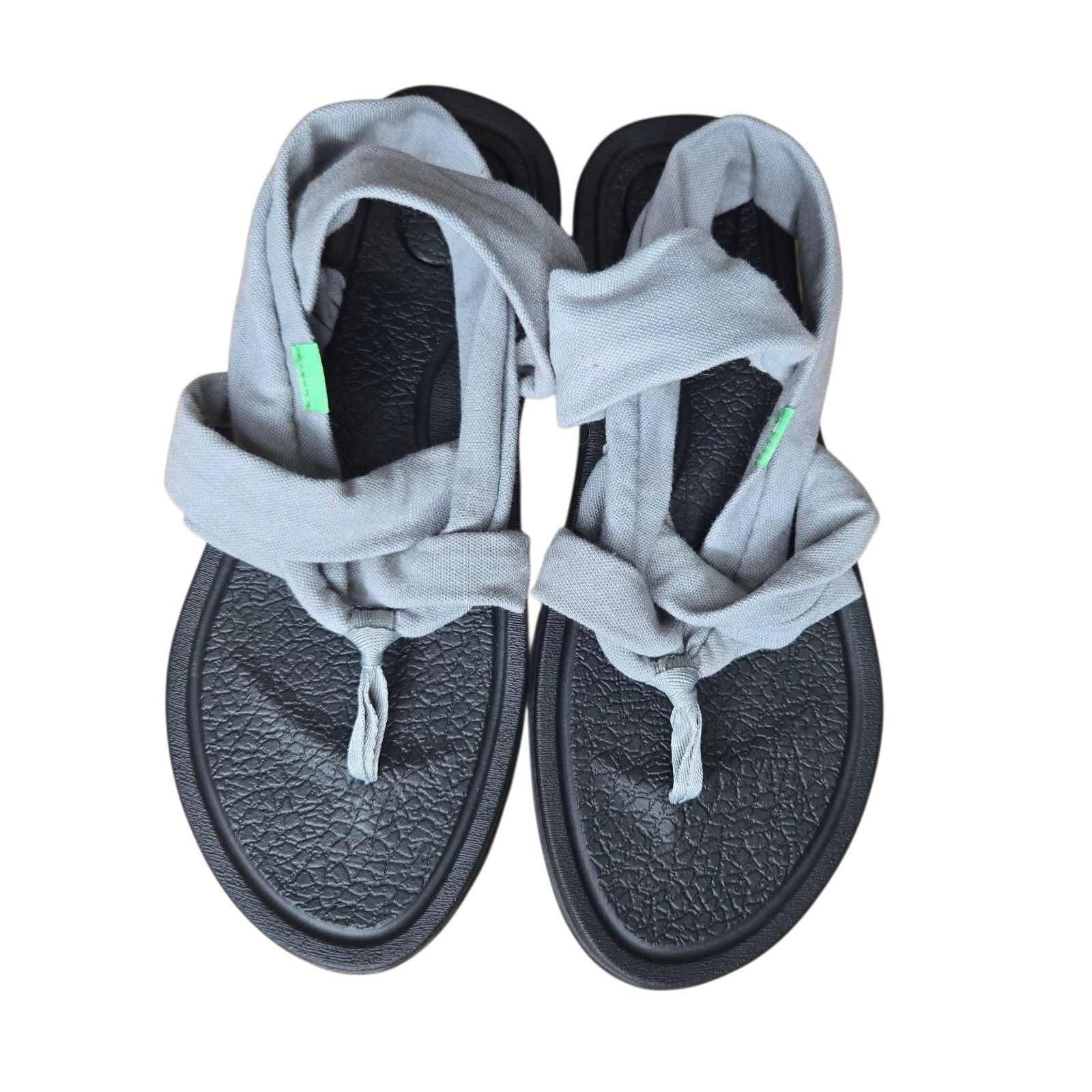 Sanuk Womens Gray Yoga Mat Strap Sandals Size 9 Comfortable Casual Shoes F27019D